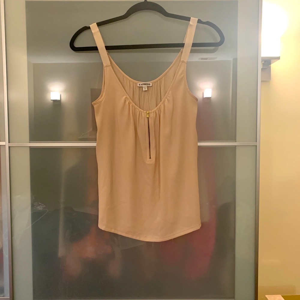 Taupe Express chiffon tank